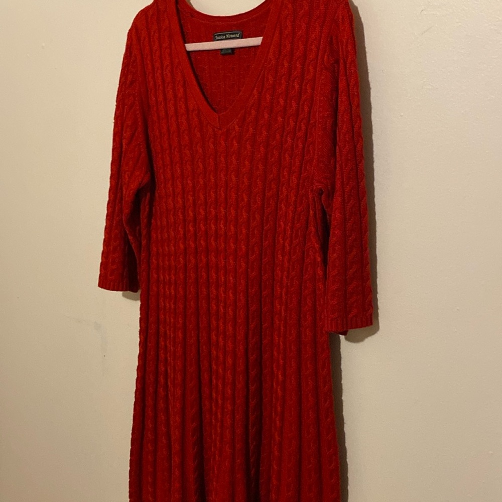 Jessica Howard red sweater dress